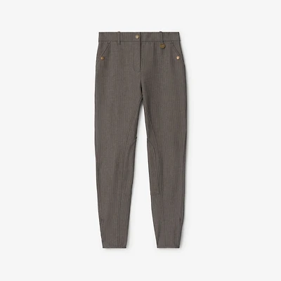 Herringbone Stretch Cotton Jodhpurs in Walnut brown/taupe beige - Women | Burberry® Official