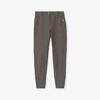 Herringbone Stretch Cotton Jodhpurs in Walnut brown/taupe beige - Women | Burberry® Official