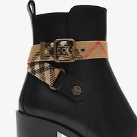 Leather Huntley Heel Boots in Black - Women | Burberry® Official