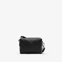 Embossed Check Crossbody Bag in Black - Men, Leather | Burberry® Official