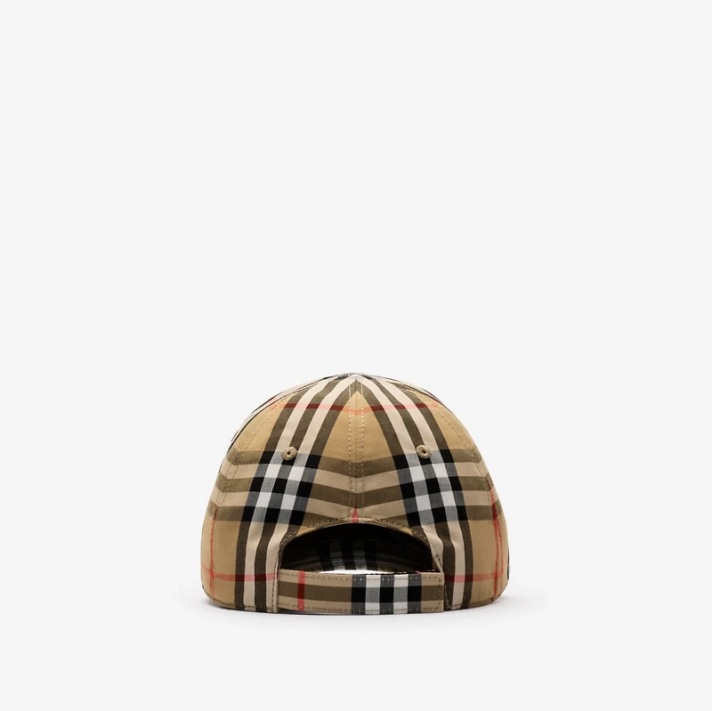 Check Cotton Baseball Cap in Sand beige - Children | Burberry® Official