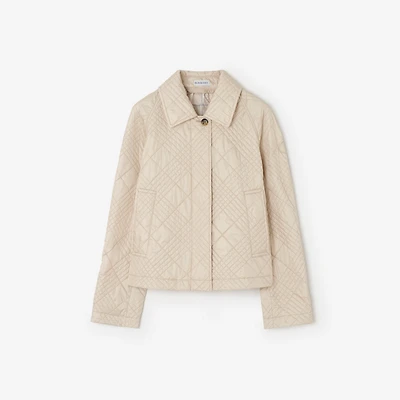 Quilted Nylon Tiffield Jacket in Stone beige - Women | Burberry® Official
