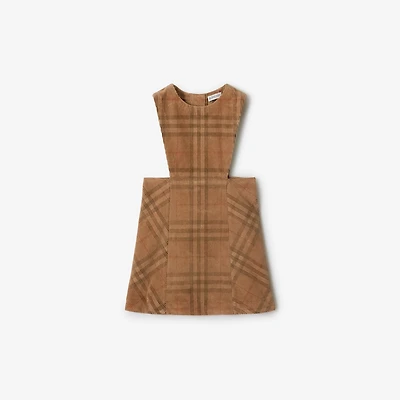Check Corduroy Dress in Archive beige | Burberry® Official