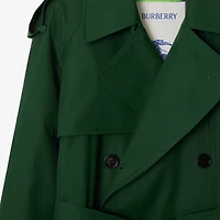 Long Highgrove Castleford Trench Coat in Ivy - Women, Cotton Gabardine | Burberry® Official