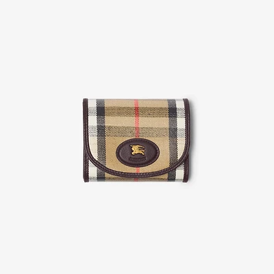 Highlands Compact Wallet in Sand - Women, Cotton, Linen | Burberry® Official