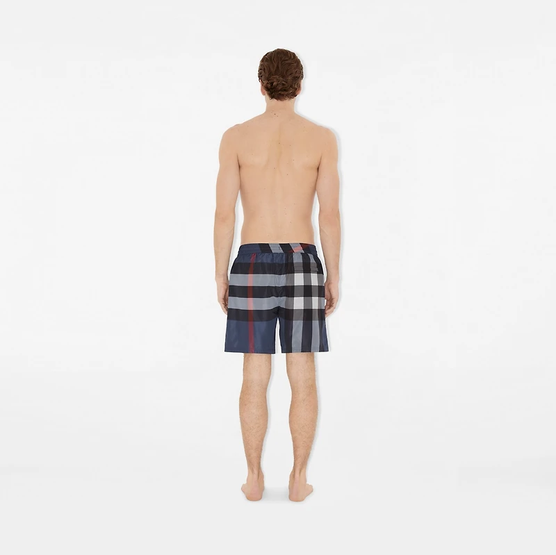 Check Swim Shorts in Carbon blue - Men | Burberry® Official