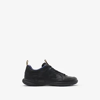 Leather Matrix Sneakers in Black - Men | Burberry® Official