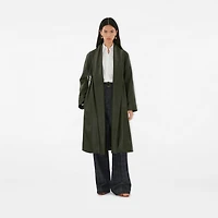 Leather Wrap Coat in Shale - Women | Burberry® Official