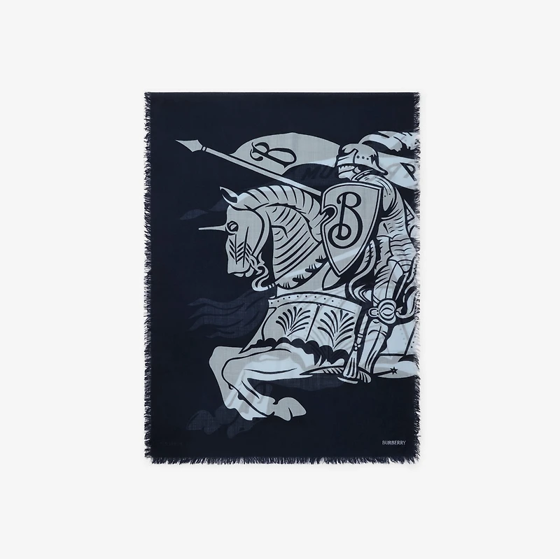 Wide EKD Wool Scarf in Bank | Burberry® Official