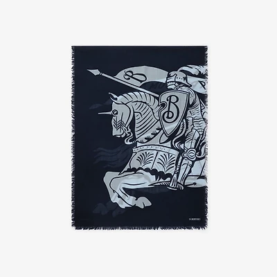 Wide EKD Wool Scarf in Bank | Burberry® Official