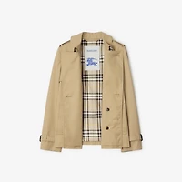Cotton Blend Trench Jacket in Beige - Women, Nylon | Burberry® Official