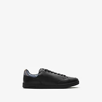 Leather Set Sneakers​ in Black/wave blue - Men | Burberry® Official