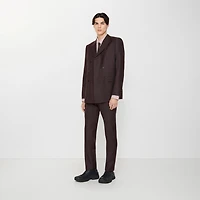 Striped Wool Mohair Tailored Trousers in Log brown - Men | Burberry® Official