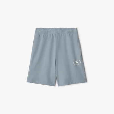 Knight Stamp Cotton Shorts in Gale grey - Men | Burberry® Official