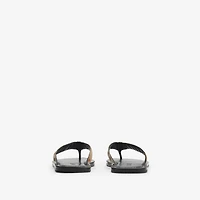 Check Pavilion Sandals​ in Sand - Men, Nylon | Burberry® Official