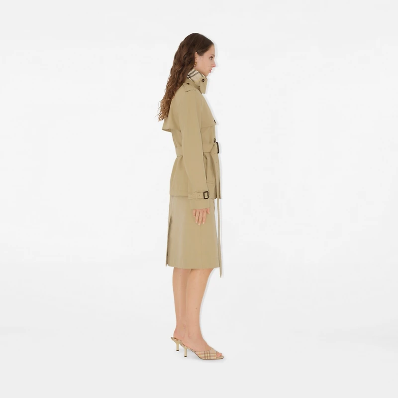 Cotton Blend Trench Jacket in Beige - Women, Nylon | Burberry® Official