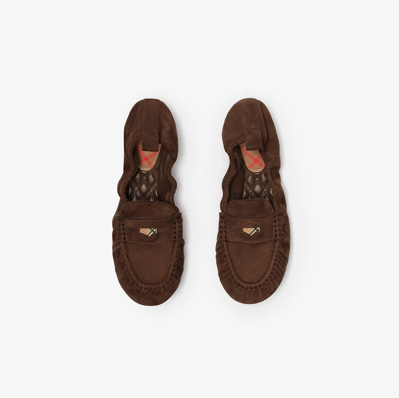 Suede Fawn Loafers in Hazel brown - Women | Burberry® Official