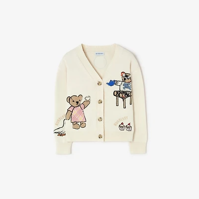 Tea Party Cotton Blend Cardigan in Ivory | Burberry® Official