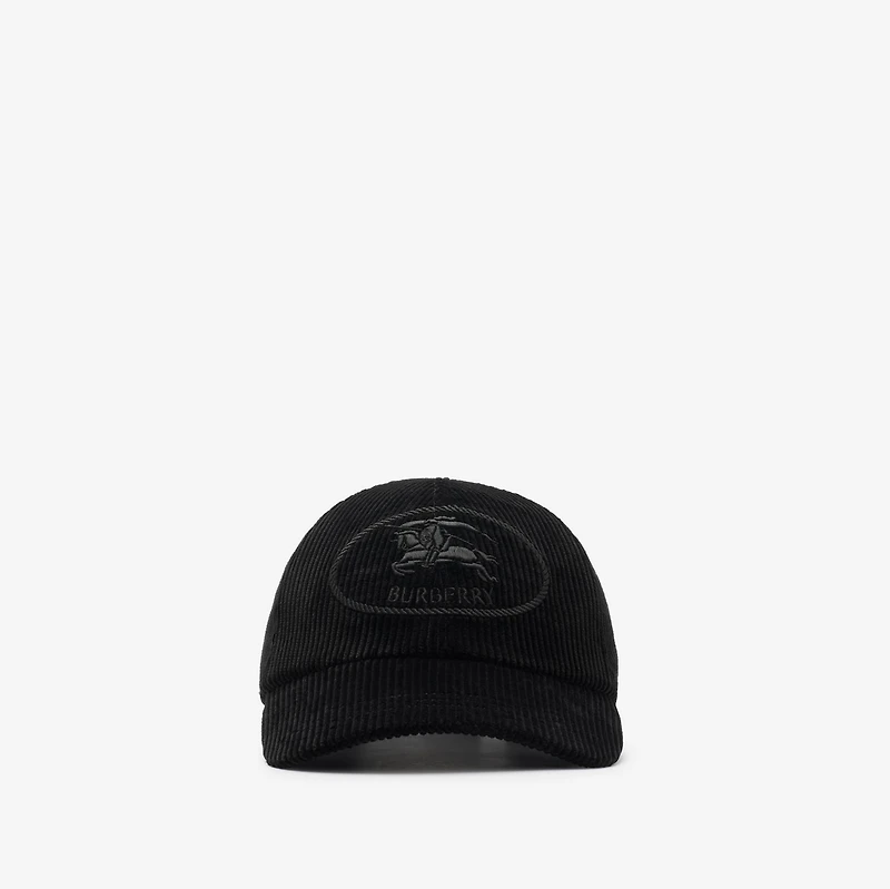 Knight Stamp Corduroy Baseball Cap in Black - Men | Burberry® Official