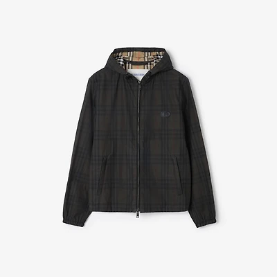 Check Cotton Newport Hooded Jacket in Sand beige - Men | Burberry® Official