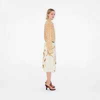 Shield Hardware Jersey Skirt in Gold/white - Women | Burberry® Official