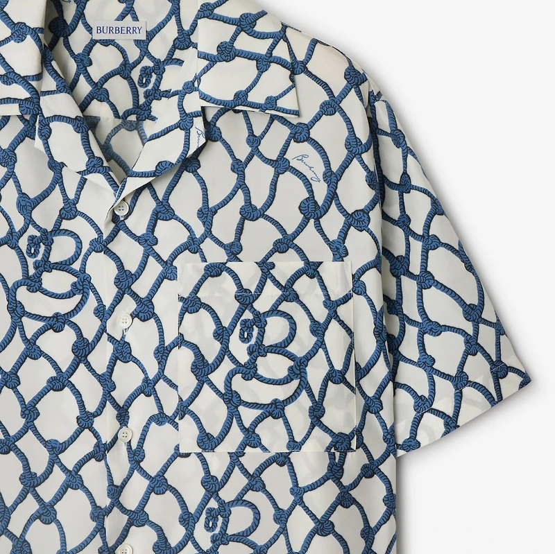 Regular Fit Knot Silk Shirt in Pool - Women | Burberry® Official