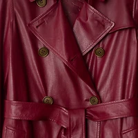 Mid-length Leather Kensington Trench Coat in Ripple - Women | Burberry® Official