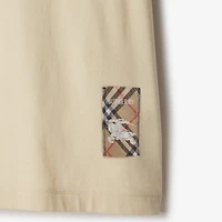 Check Label Cotton T-shirt in Nutmeg - Men | Burberry® Official