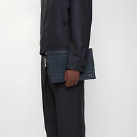 Check Zip Pouch in Navy - Men | Burberry® Official