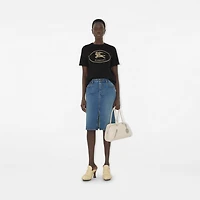 Knight Stamp Cotton T-shirt in Black - Women | Burberry® Official