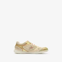 Check Matrix Sport Sneakers in Gold/clam beige - Men | Burberry® Official