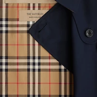 Long Waterloo Heritage Trench Coat in Coal blue - Women, Cotton Gabardine | Burberry® Official