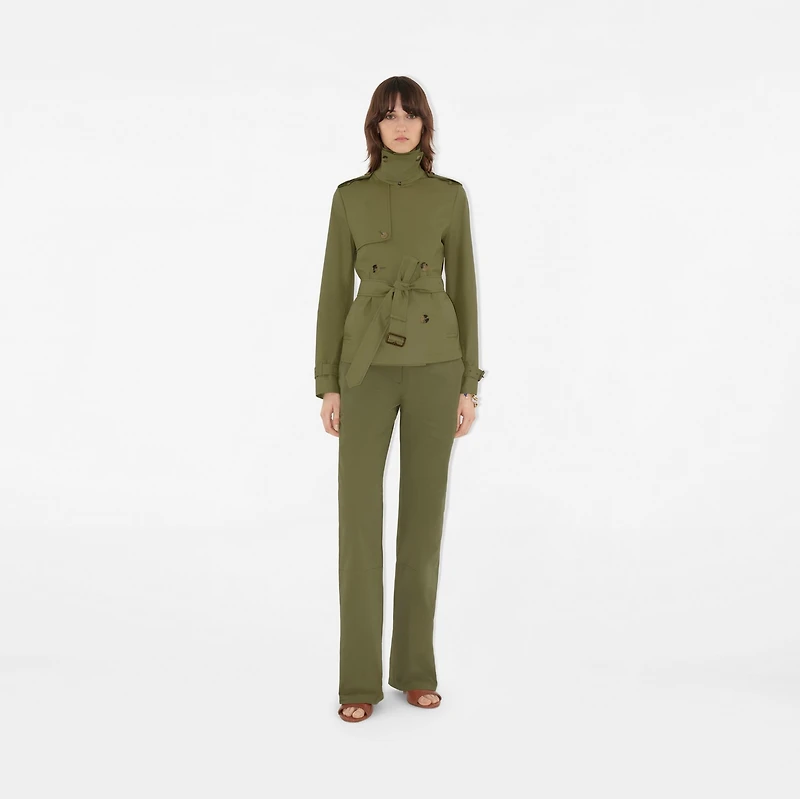 Highgrove Gabardine Trench Jacket in Wreath - Women, Cotton | Burberry® Official