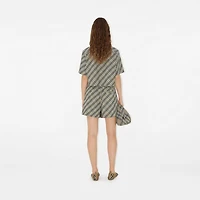 Check Cotton Pyjama Shorts in Husk - Women | Burberry® Official