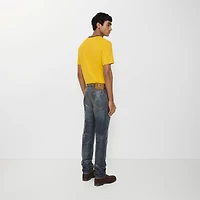 Slim Coated Jeans in Mid blue - Men, Cotton | Burberry® Official