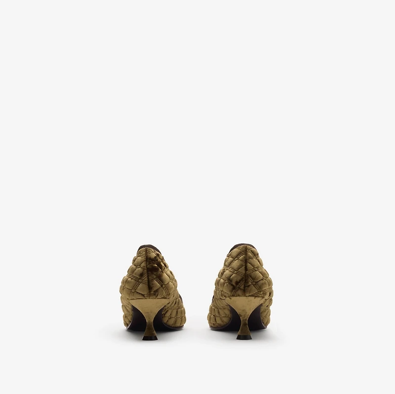 Quilted Velvet Cameo Slippers​ in Linden - Women | Burberry® Official