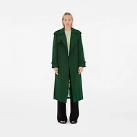 Long Highgrove Castleford Trench Coat in Ivy - Women, Cotton Gabardine | Burberry® Official