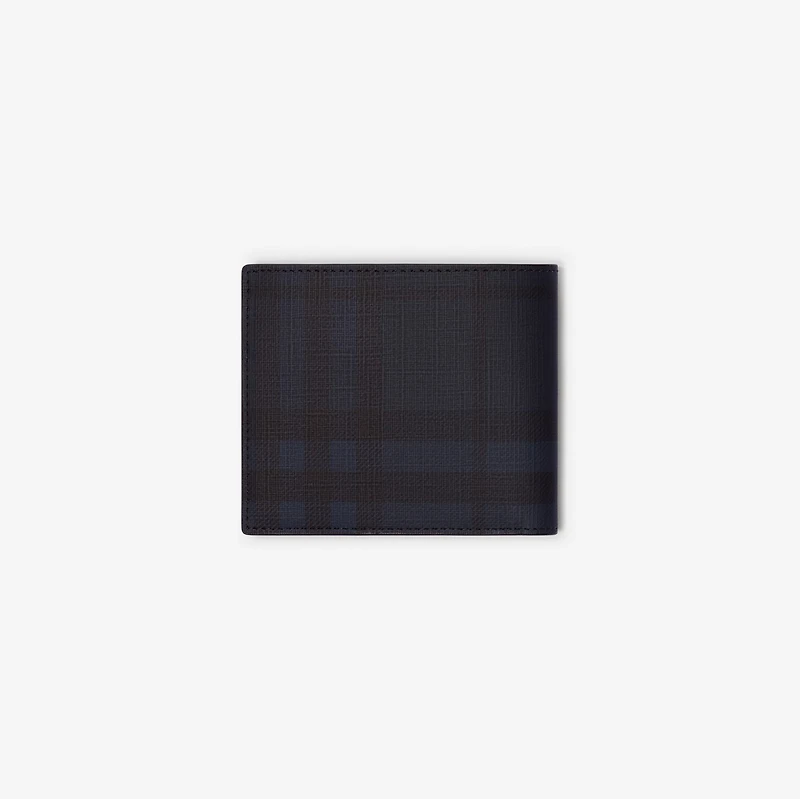 City Check Bifold Coin Wallet in Navy - Men, Technical, Cotton | Burberry® Official
