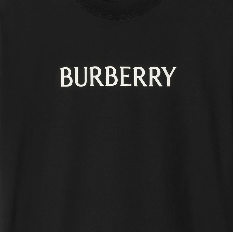 Logo Cotton T-shirt in Black - Women | Burberry® Official