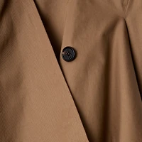 Long Gabardine Scarf Trench Coat in Warm cocoa - Women, Cotton | Burberry® Official