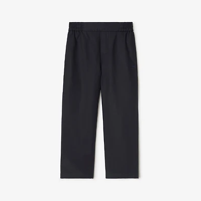 Cotton Blend Trousers in Storm | Burberry® Official