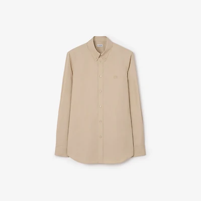Slim Fit Cotton Shirt in Oatmeal beige - Men | Burberry® Official