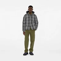 Ombré Check Hooded Puffer Jacket in Black - Men | Burberry® Official