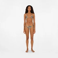 Check Bikini Top in Sand beige - Women | Burberry® Official