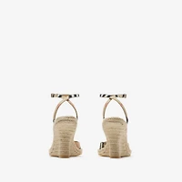 Check Mews Espadrille Pumps​ in Sand - Women, Linen | Burberry® Official