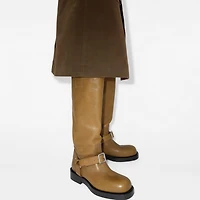 Leather Saddle High Boots in Shrew - Women | Burberry® Official