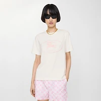 Knight Stamp Cotton T-shirt in Chalk white/mallow pink - Women | Burberry® Official