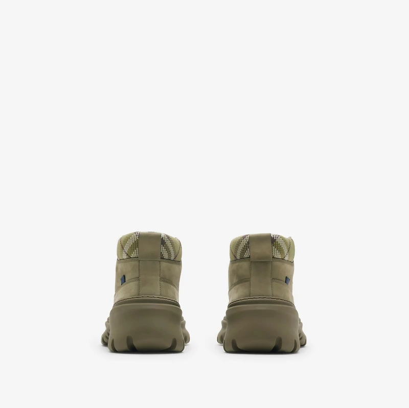 Nubuck Scoot Hike Boots​ in Swamp - Men | Burberry® Official