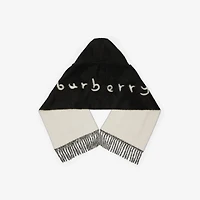 Logo Alpaca Wool Blend Hooded Scarf in Black | Burberry® Official