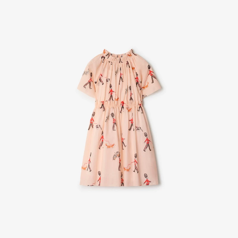 London Guard Cotton Dress in Slipper | Burberry® Official